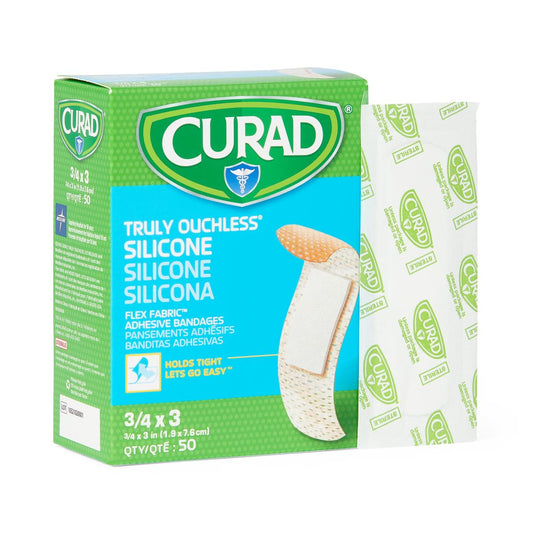 Curad Silicone Adhesive Bandages Fabric 3/4 x 3