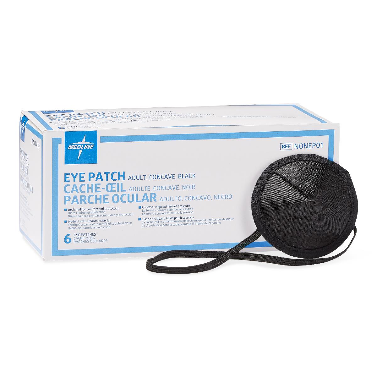 Eye Patches Adult Concave Black (Box of 6)