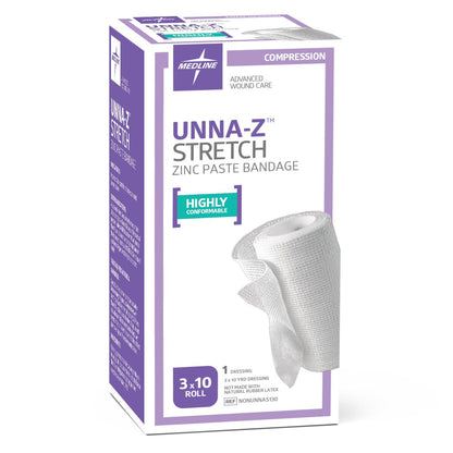 Unna-Z Stretch Zinc Oxide Compression Bandages 3 x 10yd with