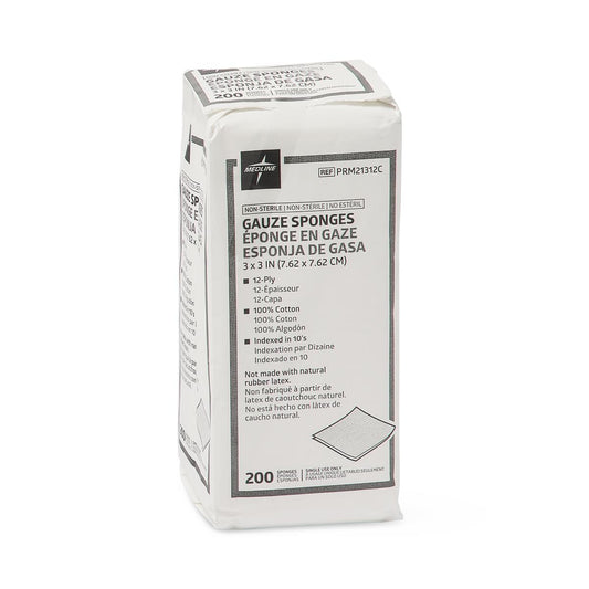 Cotton Woven Gauze Sponges 3" x 3" 12ply Non-Sterile 4000/cs