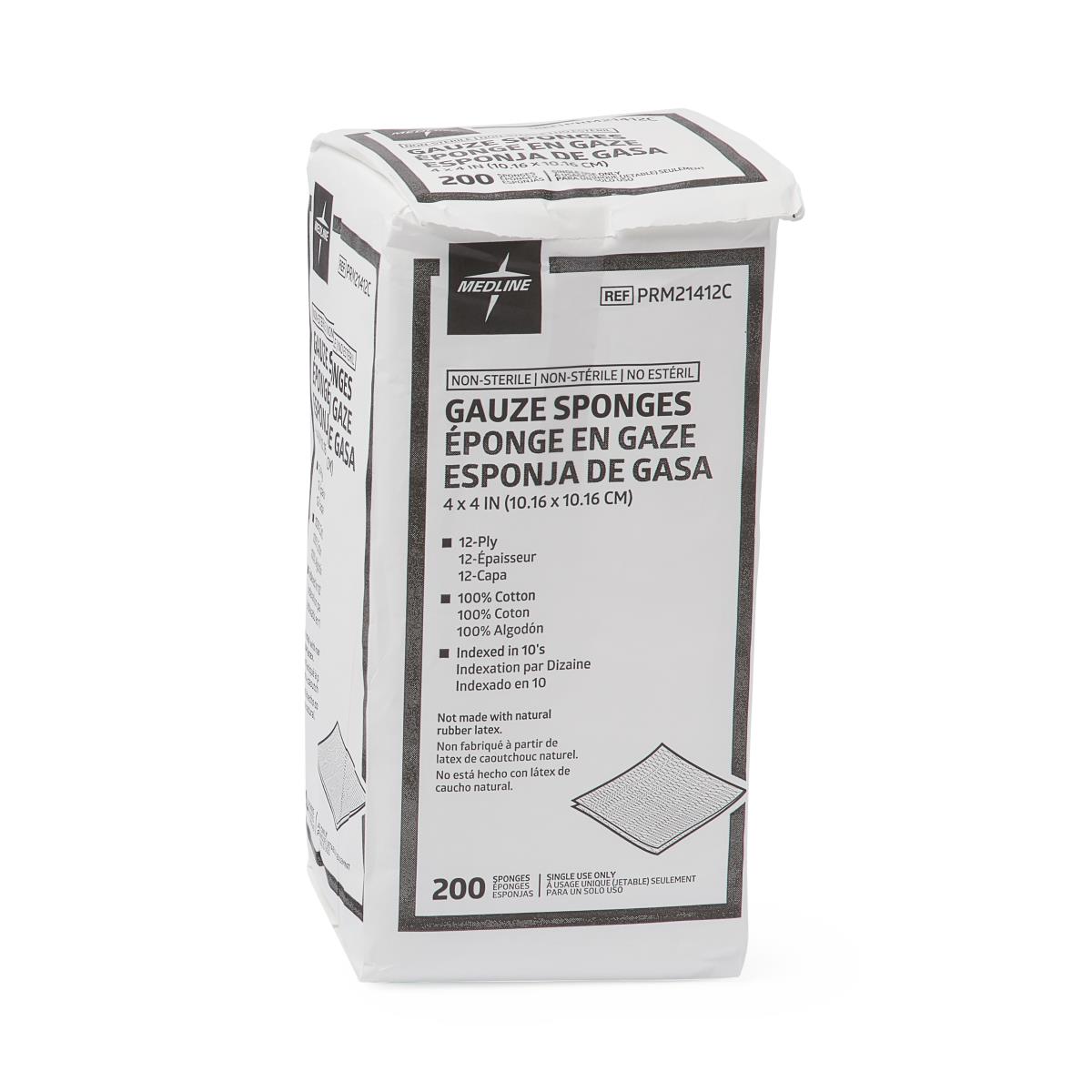Cotton Woven Gauze Sponges 12-Ply Non-Sterile