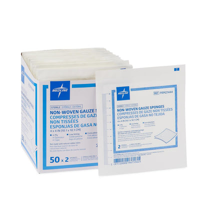 Sterile Nonwoven Gauze Sponges Nw 4" x 4" 4ply 2/pack