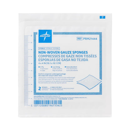 Sterile Nonwoven Gauze Sponges Nw 4" x 4" 4ply 2/pack