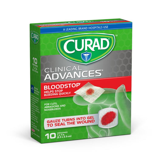 Curad Bloodstop Hemostatic Gauze 1" x 1" 10/box