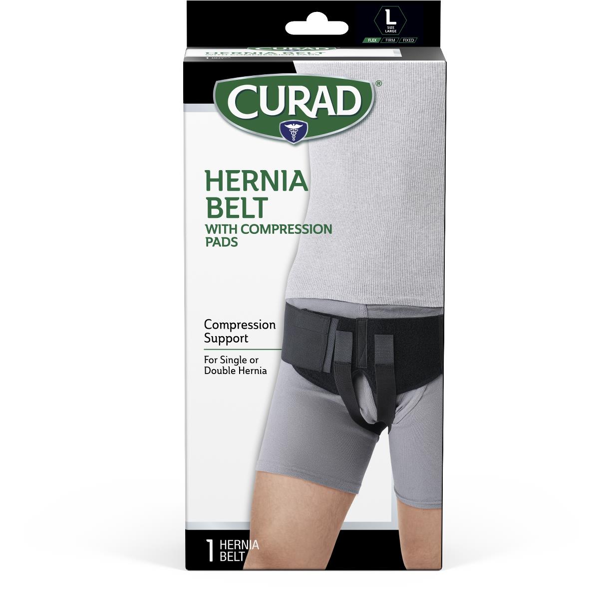 Curad Hernia Belts Black Elastic Retail L 1 Each