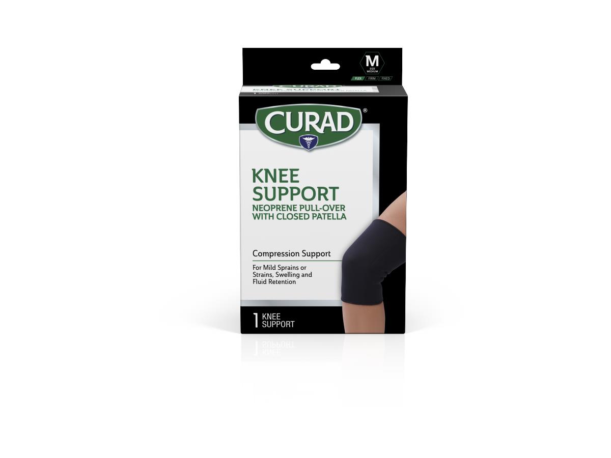 Curad Neoprene Pull-Over Knee Supports with Closed Patella Clsd Retail M 4/cs (Case of 4)