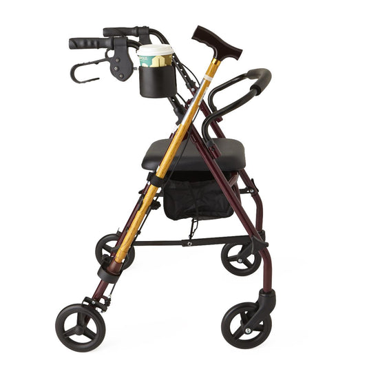 Cup and Cane Holders for Rollators Combo Pack
