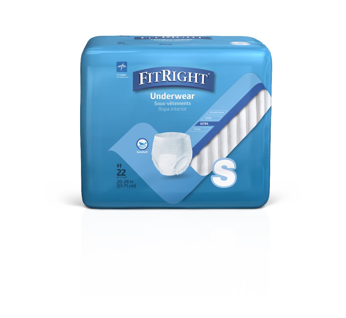 FitRight Protection Plus Classic Adult Incontinence Underwear Unisex Small 20"-28"