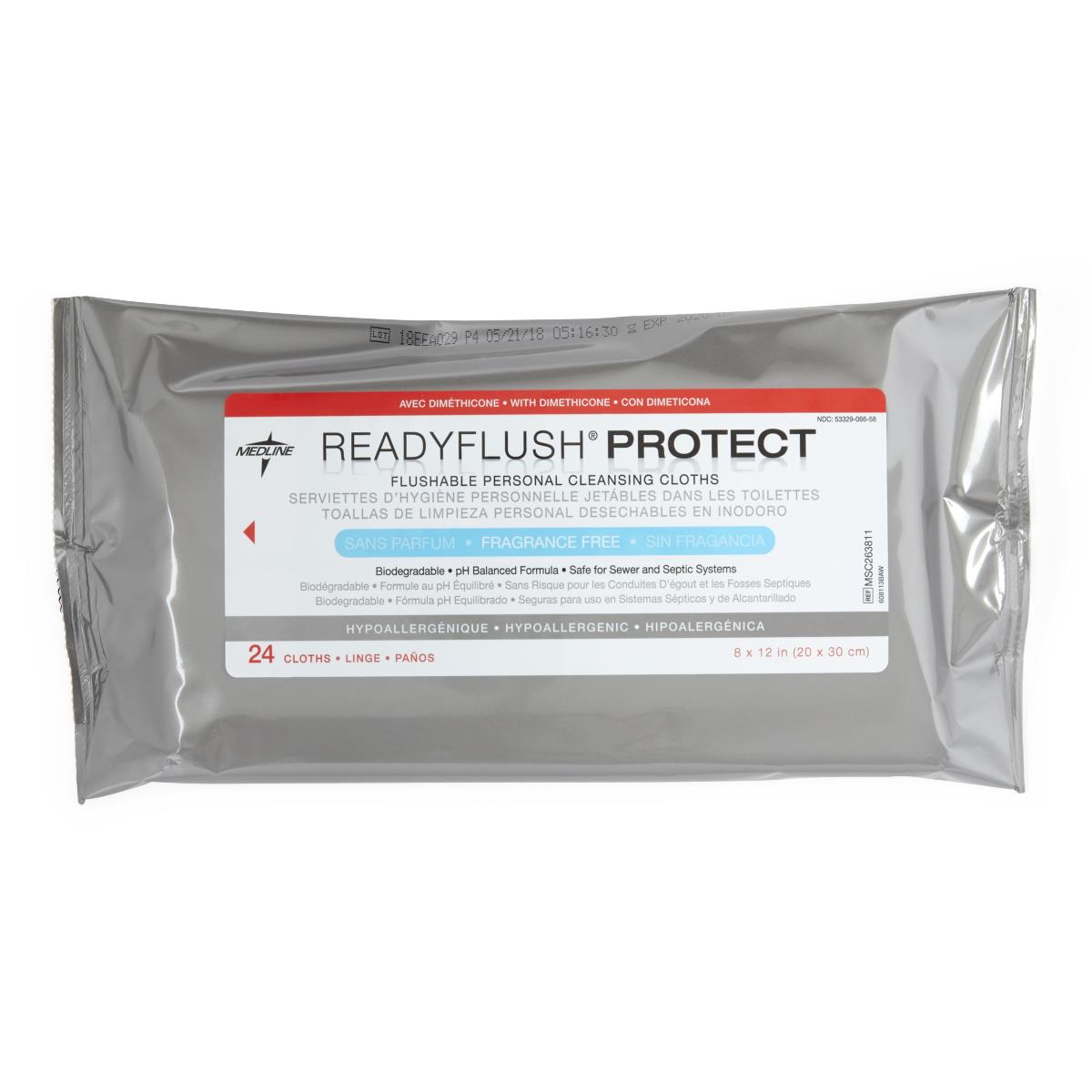 Readyflush Biodegradable Flushable Wipes Wipe Protect Dimeth 24/pack