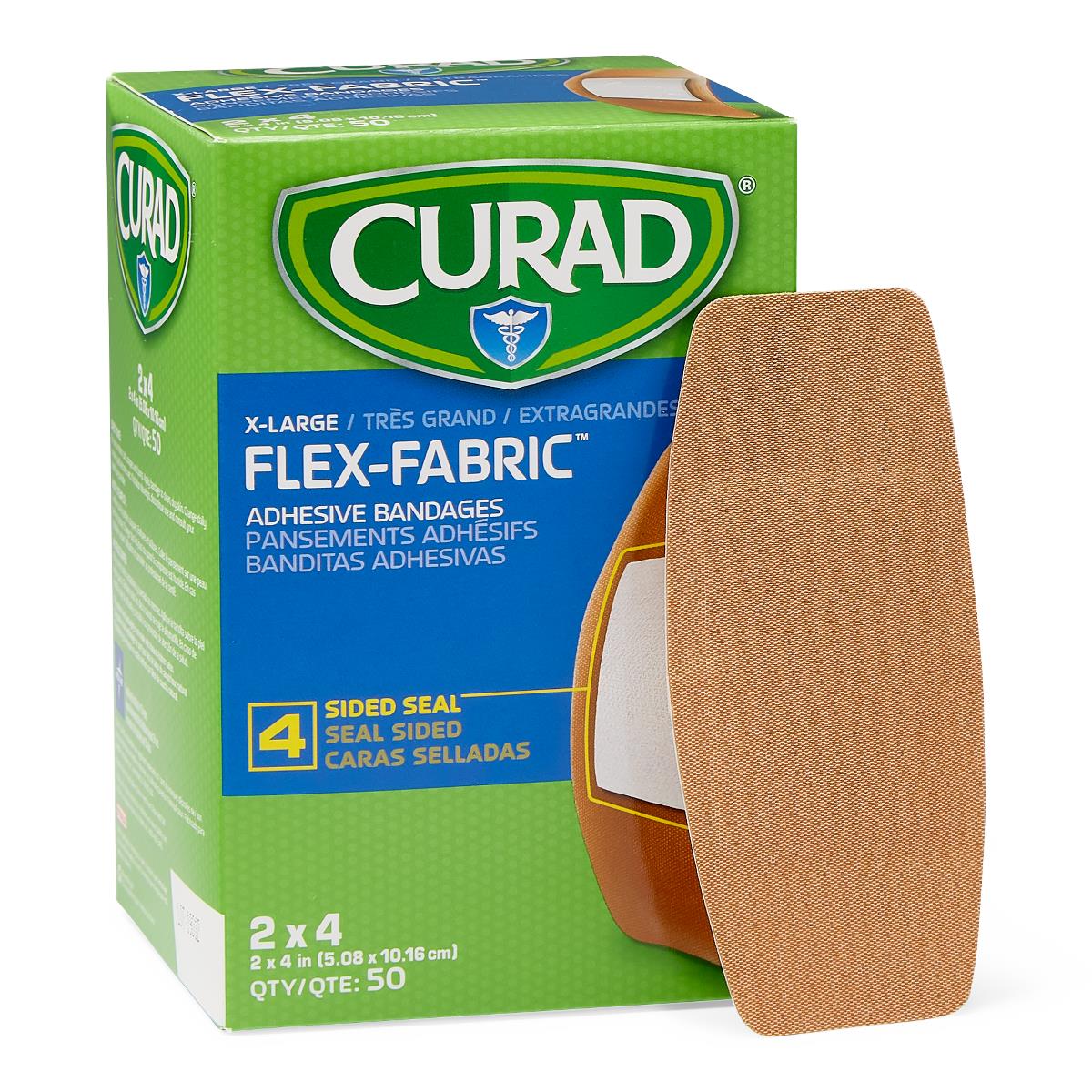 Curad Flex-Fabric Bandages Adhesve Fabric 2" x 4" St 50/box