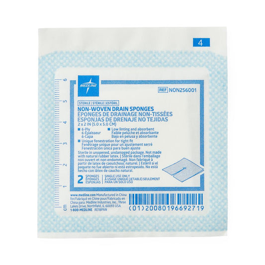 Sterile Nonwoven Gauze Drain Sponges Iv 2" x 2" 6ply St 2'S