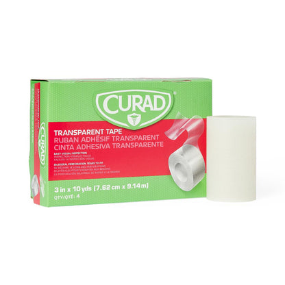 Curad Transparent Adhesive Plastic Tape 3" x 10yd 1roll