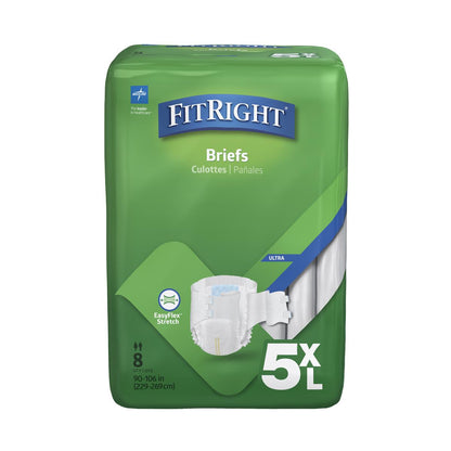FitRight Bariatric Incontinence Briefs 5XL 90-106" White