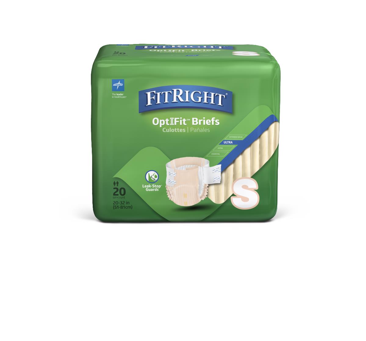 Fitright Ultra Incontinence Briefs Clothlike Frultra Small 20-32