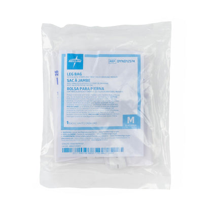 Urinary Leg Drain Bag with Elastic Straps, Twist Valve, Medium, 600 mL (20 oz.)