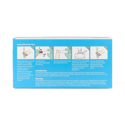 Safety Lancets with Pressure Activation 30G x 1.5mm 100ct (MPHPRESS Series) (Box of 100)