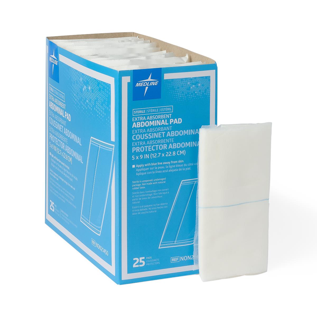 Essentials Sterile Abdominal Pads 5" x 9" St 25/box
