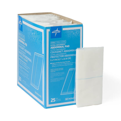 Essentials Sterile Abdominal Pads 5" x 9" St 25/box