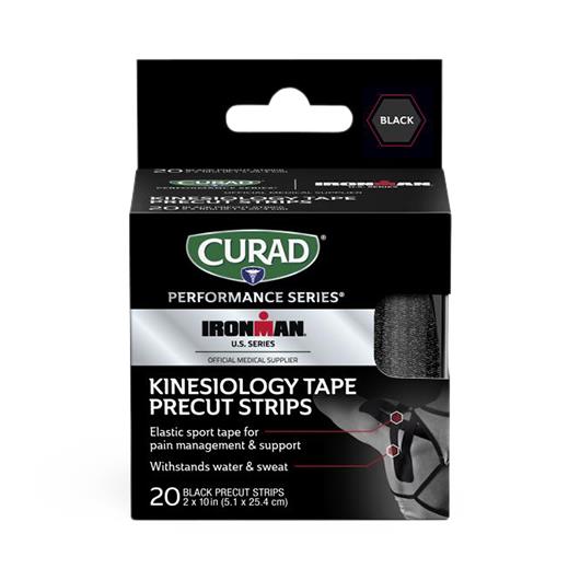 Curad Performance Series Ironman Kinesiology Tape Kinesio Im Black 2" x 10" 12ea/cs