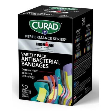 Curad Performance Series Ironman Antibacterial Bandages Im Antibac Variety Pack 50ct Each