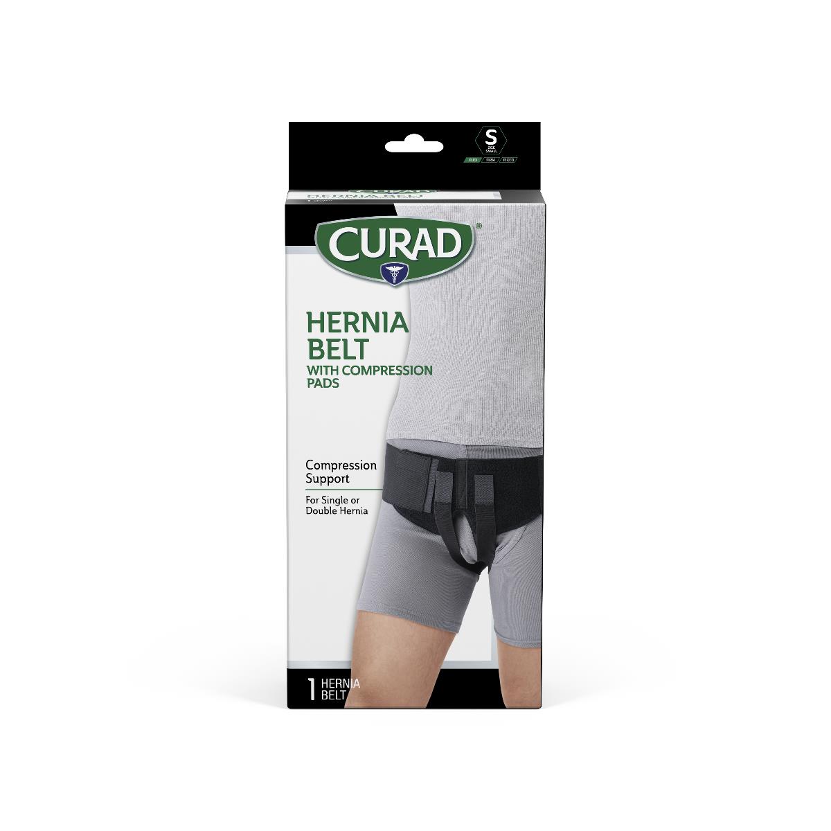 Curad Hernia Belts Black Elastic Retail S 1 Each