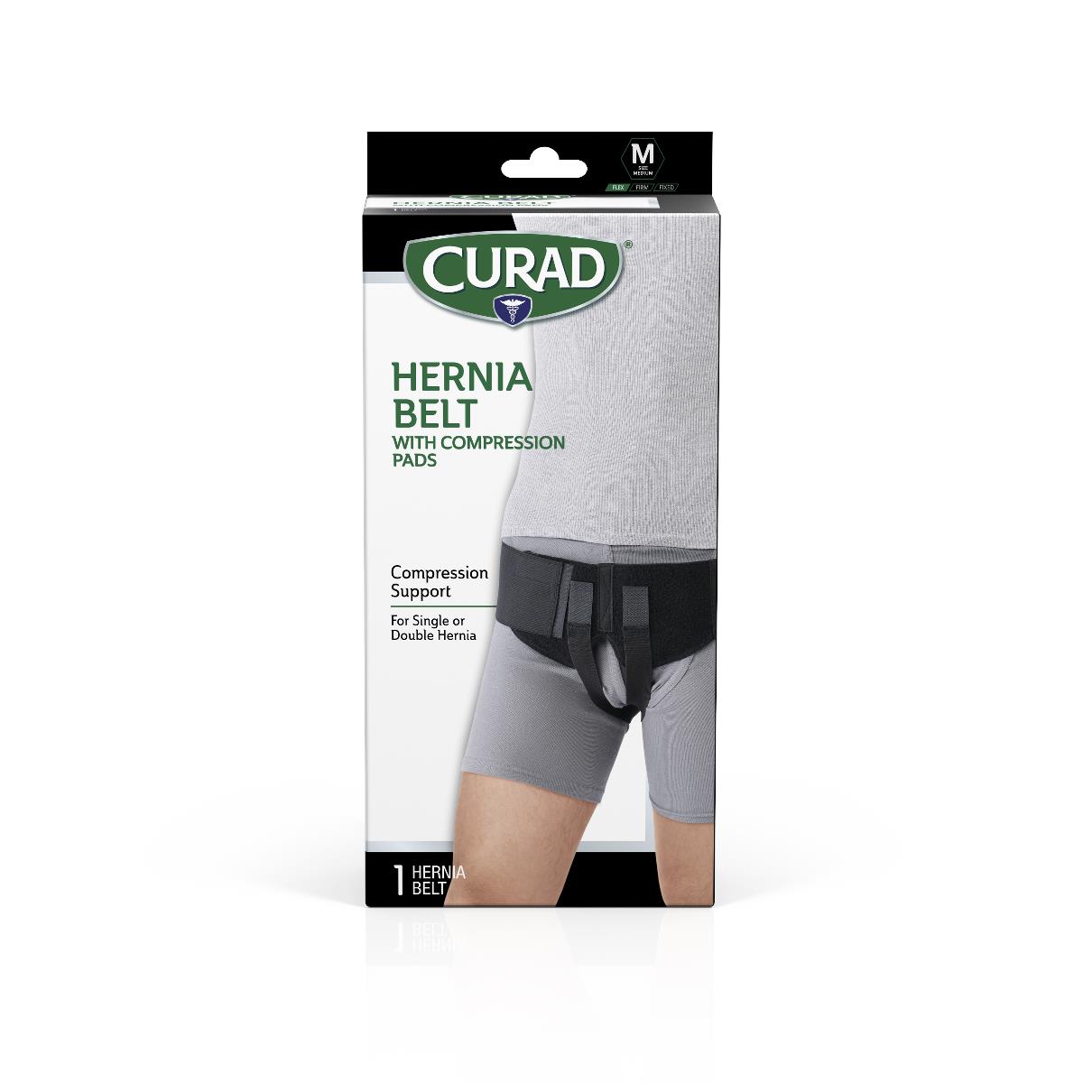 Curad Hernia Belts Elastic Black Retail M 1 Each