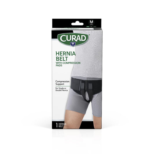 Curad Hernia Belts Elastic Black Retail M 1 Each