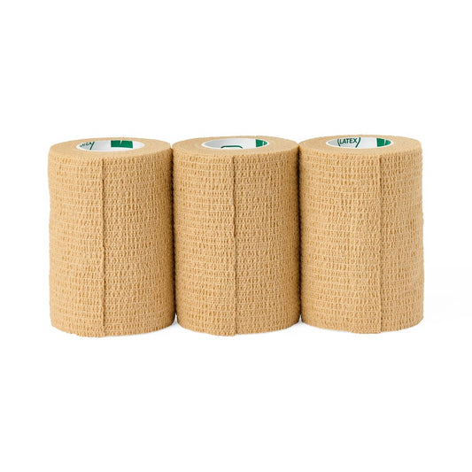 Nonsterile Self-Adherent Latex Wrap Bandage Cohesive Tan 3 x 5yd