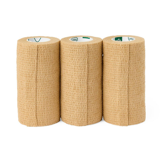 Nonsterile Self-Adherent Latex Wrap Bandage Cohesive Tan 4 x 5yd