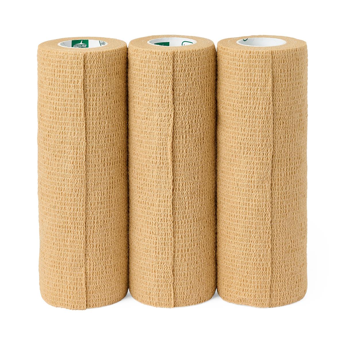 Nonsterile Self-Adherent Latex Wrap Bandage Cohesive Tan 6 x 5yd