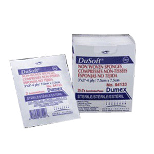 Dusoft Sterile Non-Woven Sponge 4" x 4" 6-Ply 25 Count