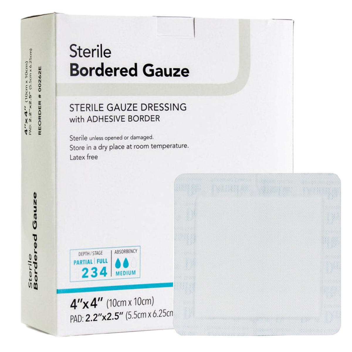 DermaRite Sterile Border Gauze Dressing 4" x 4"