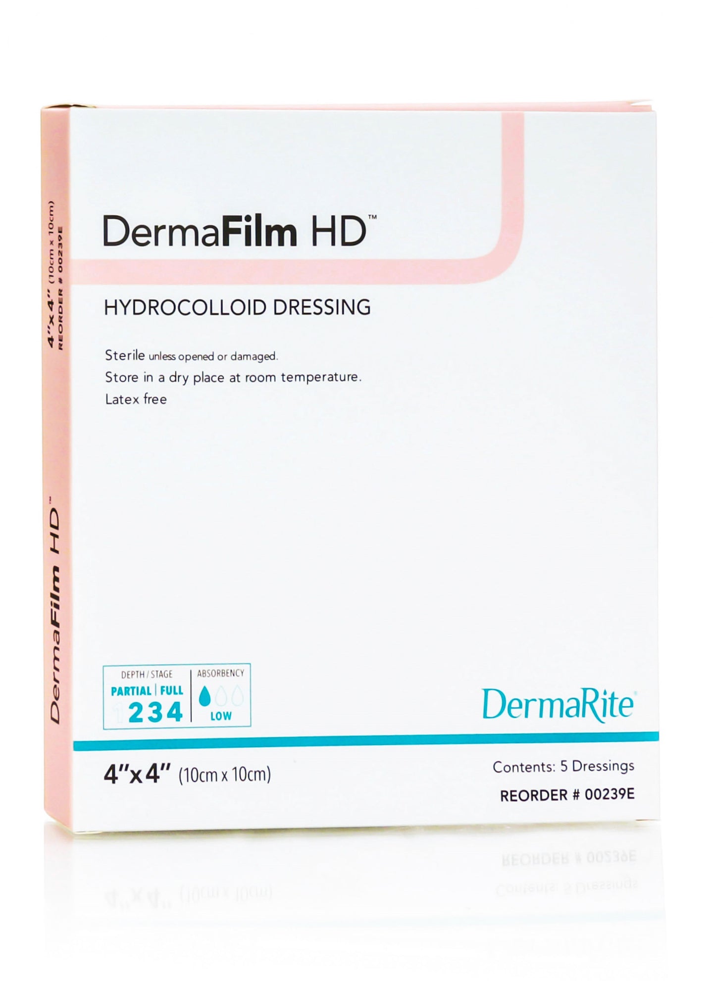 DermaFilm HD Hydrocolloid Dressing 4" x 4"
