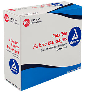 Flexible Fabric Adhesive Bandage 3/4" x 3"