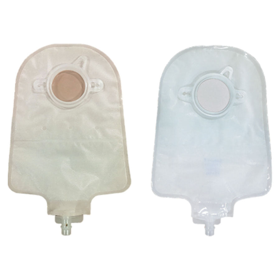 Securi-T USA Two-Piece Urinary Pouch Fits 2-3/4" Flange Transparent Flip-Flow Valve 10 Count