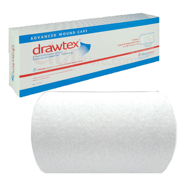 Drawtex Hydroconductive Wound Dressing with LevaFiber 3/8" x 18"