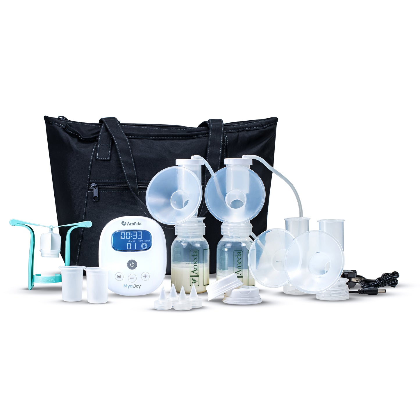 Ameda Mya Joy Double Electric Breast Pump with Large Tote and Accessories