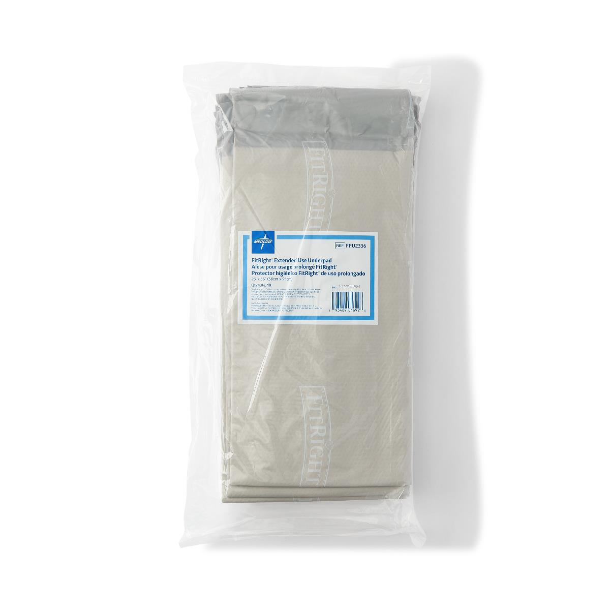 Fitright Extended-Use Premium Underpads Extended Use 23 x 36 10/bg