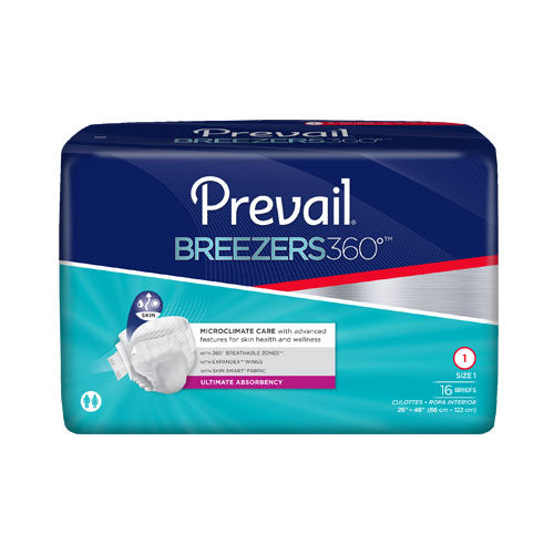 Prevail Breezers360, Size 1, 26"-48" 16ct