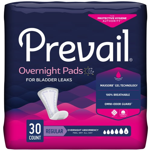 Prevail Bladder Control Pads Overnight Absorbency 16"