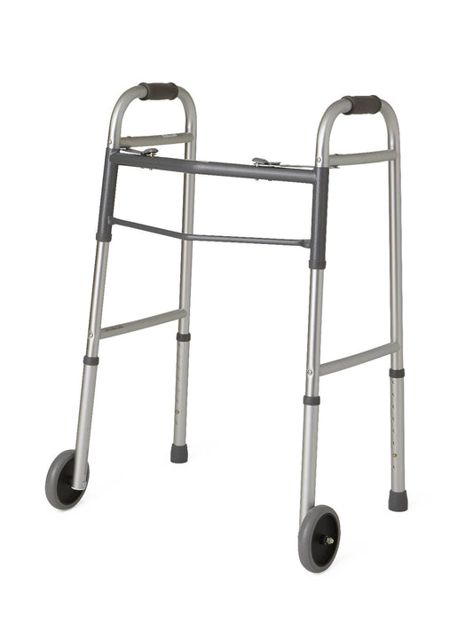 Two-Button Folding Walkers with 5" Wheels Guardian with 5in Adult