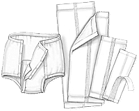 Garment Liner, Wings, 6.5" x 17"