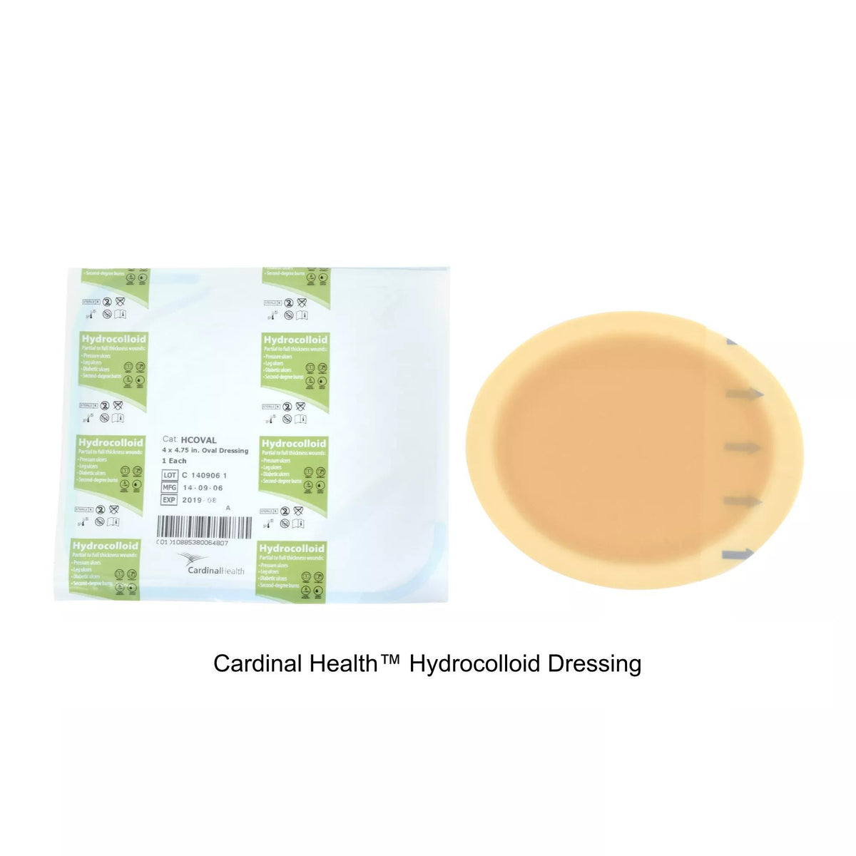 Hydrocolloid Dressing Oval 4" x 4.75"