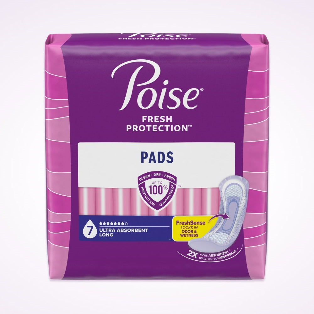 Poise Extra Coverage Pad Fresh Protection Long 24 PK