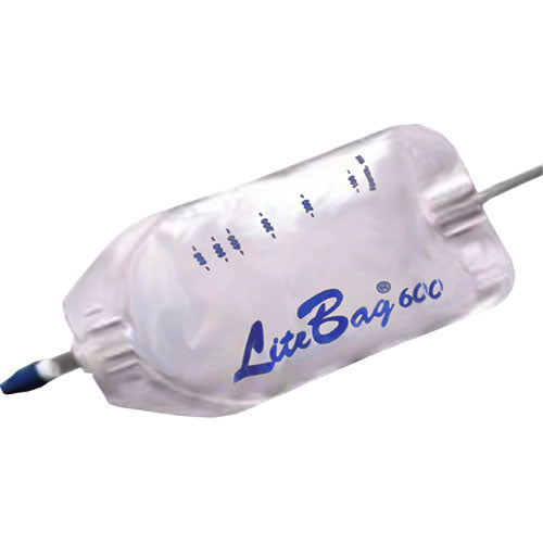 Litebag Gravity Drainage Bag 600mL 20" Tubing