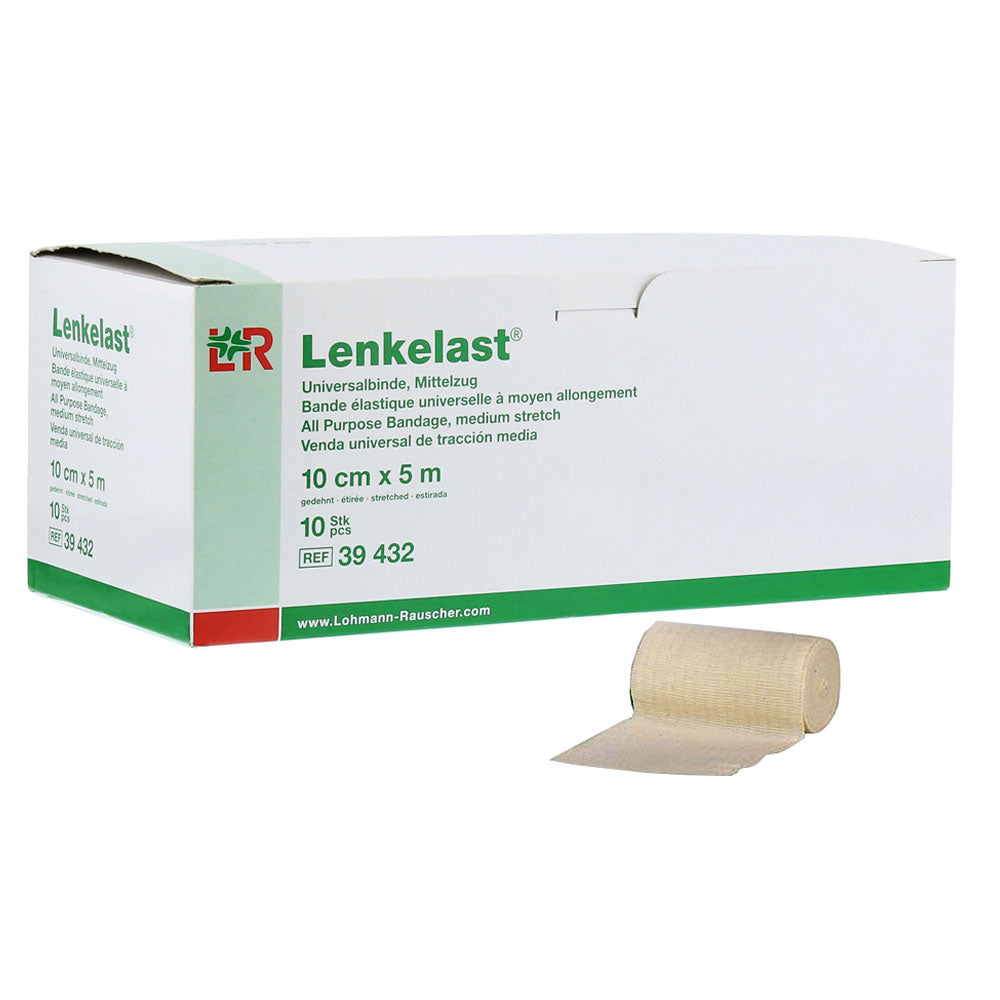 Lenkelast All Purpose Medium Stretch Bandage, 4 x 5.5 yds Stretched 12ct