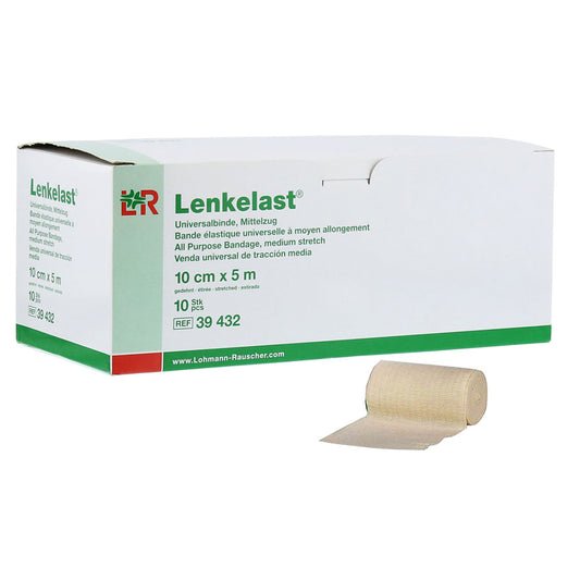 Lenkelast All Purpose Medium Stretch Bandage, 4 x 5.5 yds Stretched 12ct