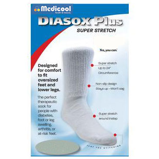 DiaSox Plus White, Large 1ct