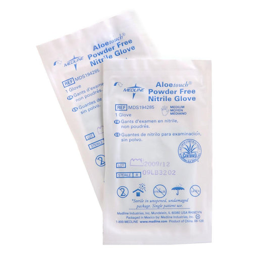 AloeTouch Sterile 9" Nitrile Exam Gloves Single Wrapped
