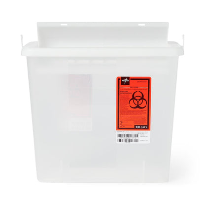 Biohazard Patient Room Sharps Disposal Containers 5 Qt Clear Wall Mount